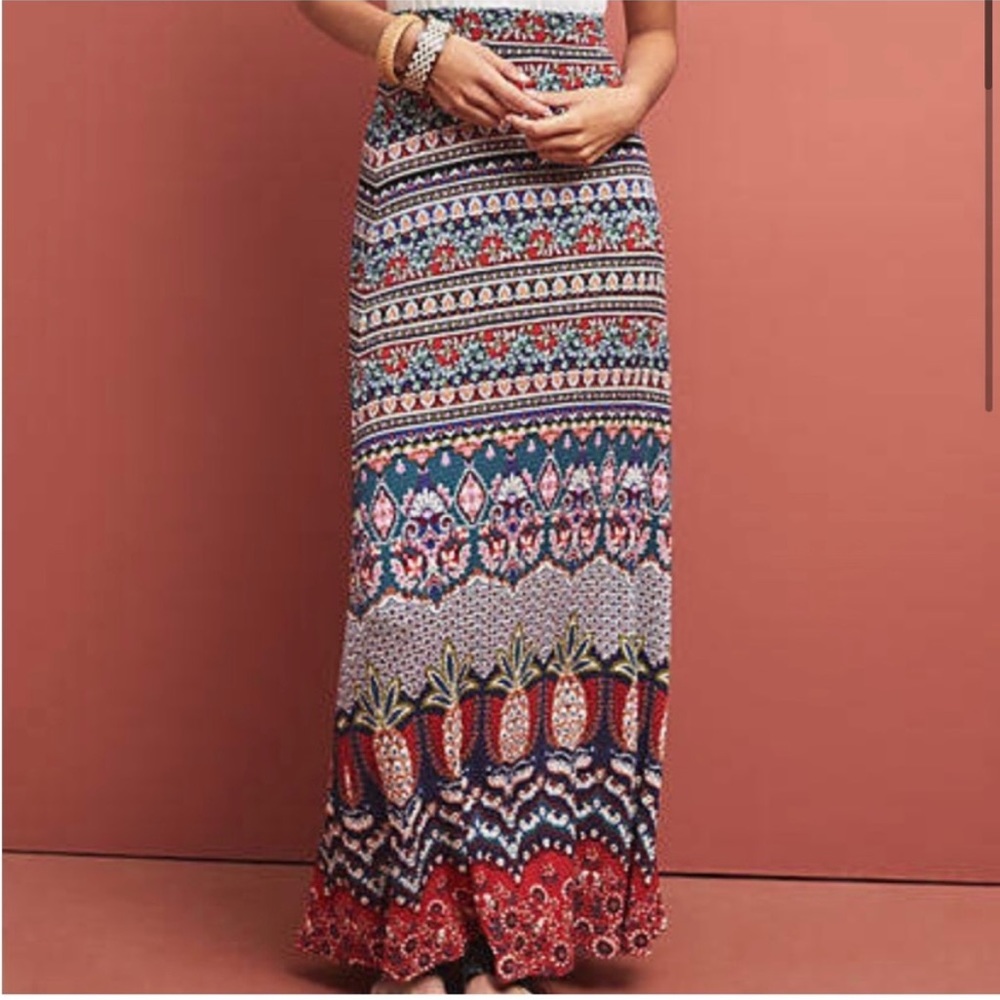 Farm Rio Mixed-Print Maxi Skirt